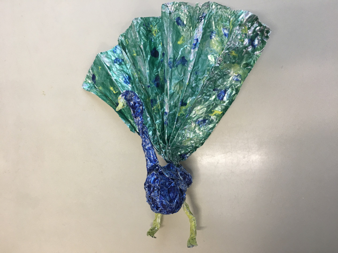 Tin-foil Peacock by Micaella, aged 9